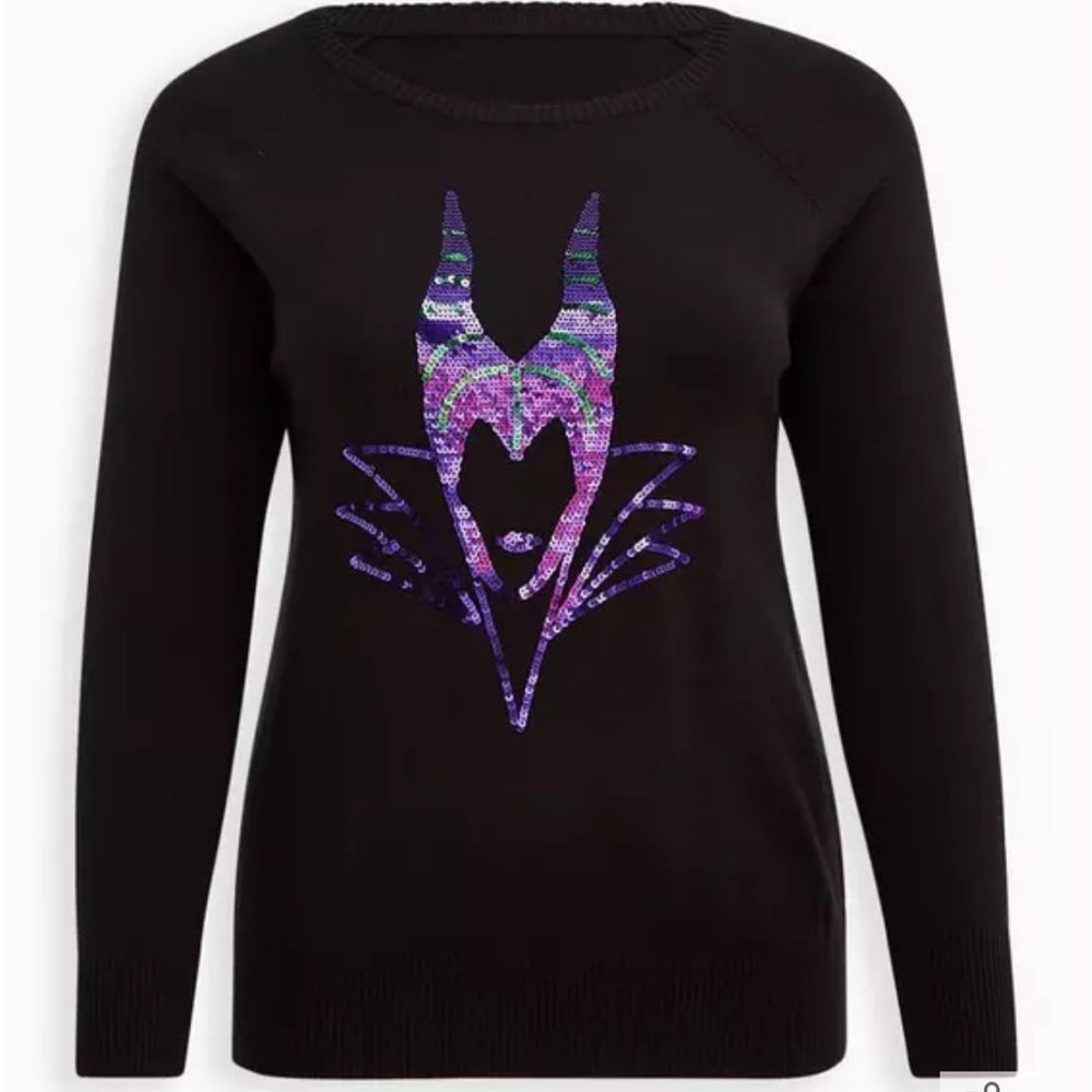 Disney Black Sweater with Purple Sequin Design